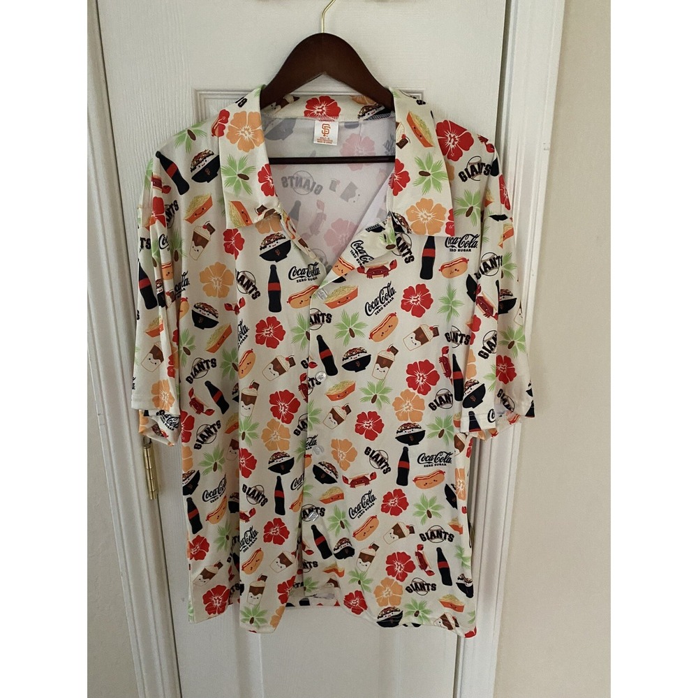 SF Giants Hawaiian Foodie Shirt XL 2023 San Francisco Baseball Aloha Coca Cola